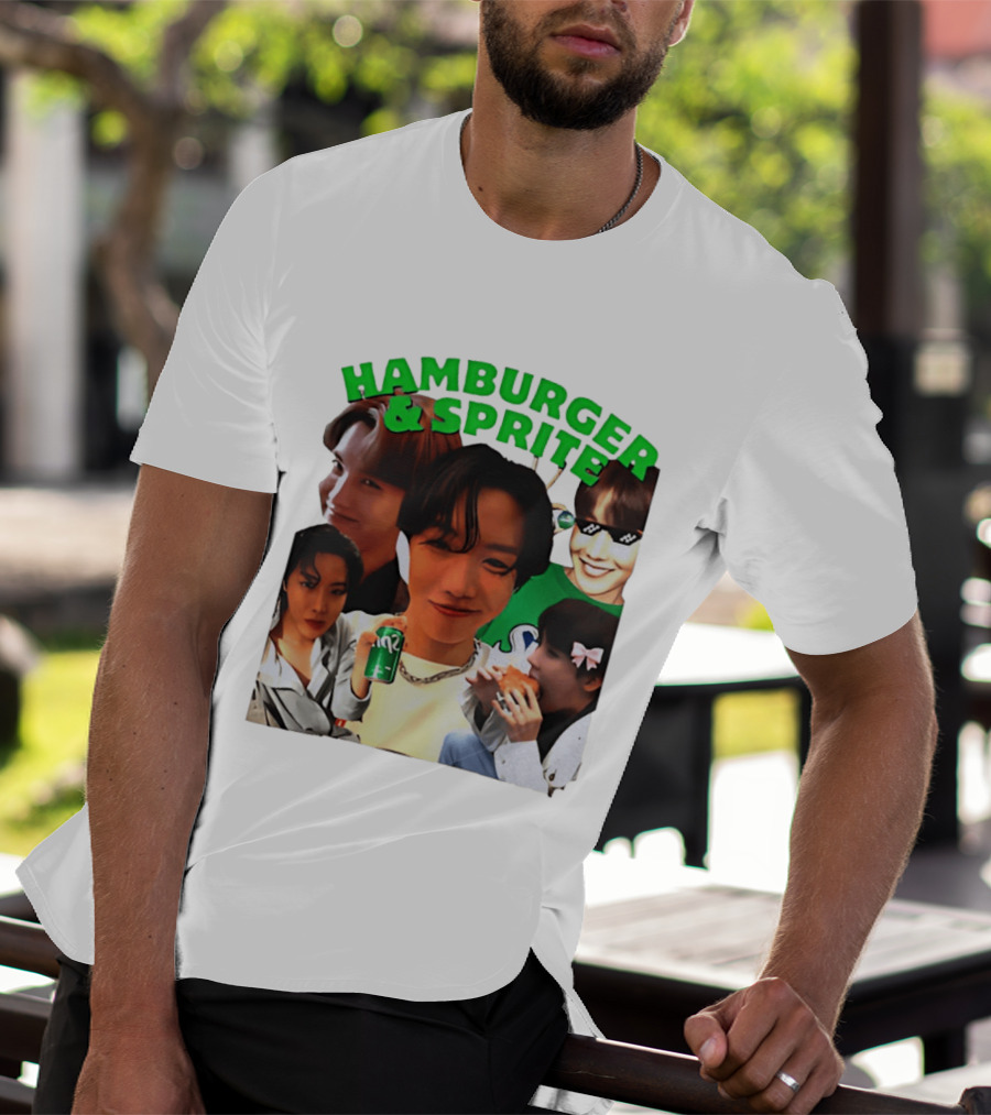 J Hope BTS Hamburger & Sprite Collage T-Shirt