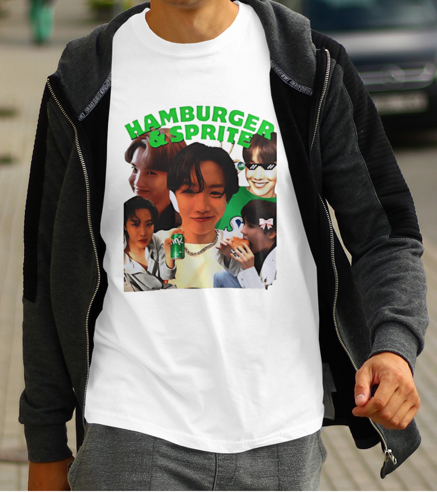 J Hope BTS Hamburger & Sprite Collage T-Shirt