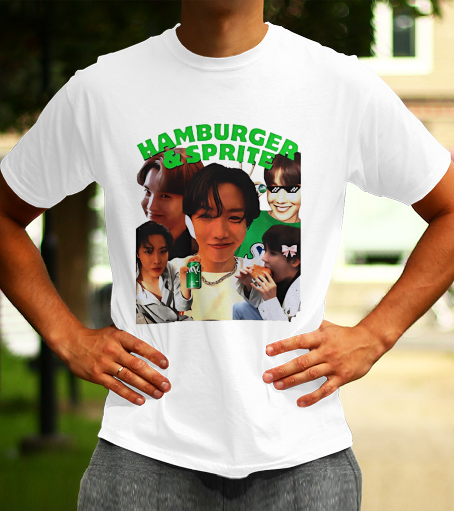 J Hope BTS Hamburger & Sprite Collage T-Shirt