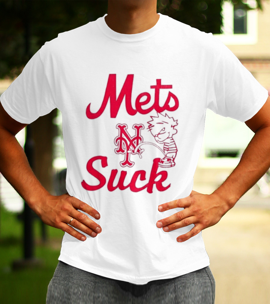 Mets Suck Peeing New York Baseball Fan Humor T-Shirt