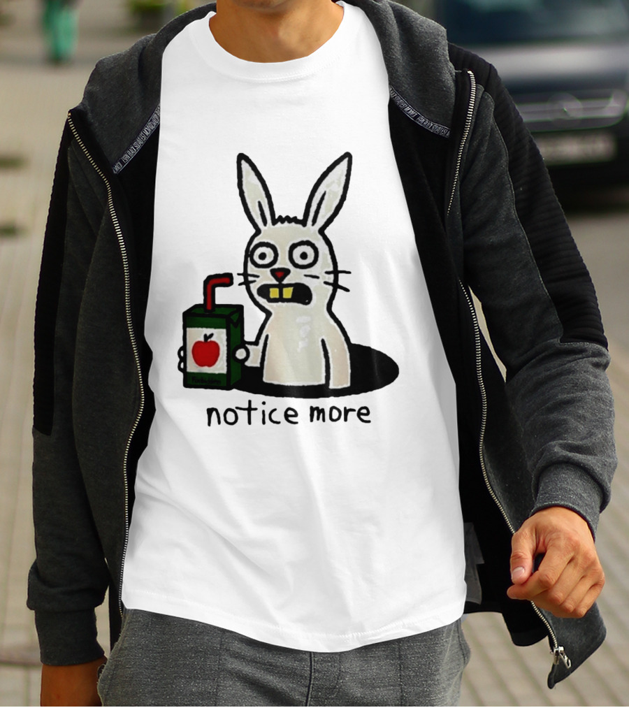 Notice Forbidden Apple Juice Box Bunny T-Shirt