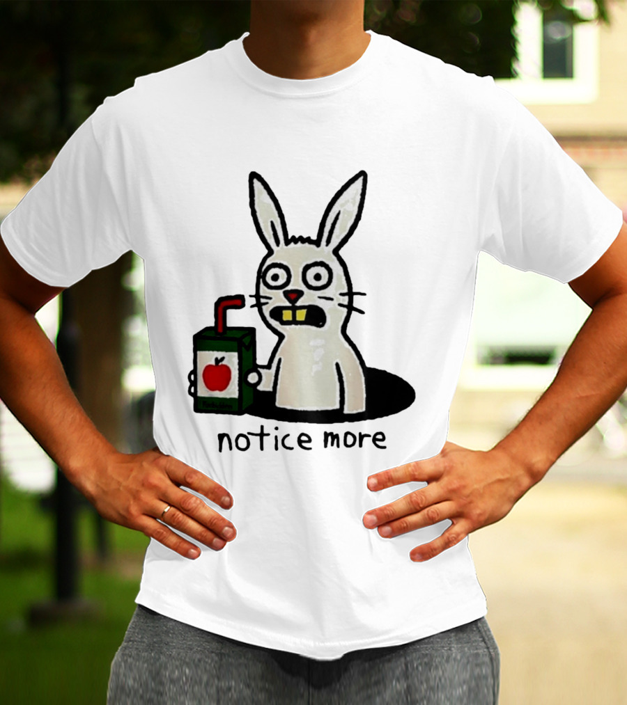 Notice Forbidden Apple Juice Box Bunny T-Shirt