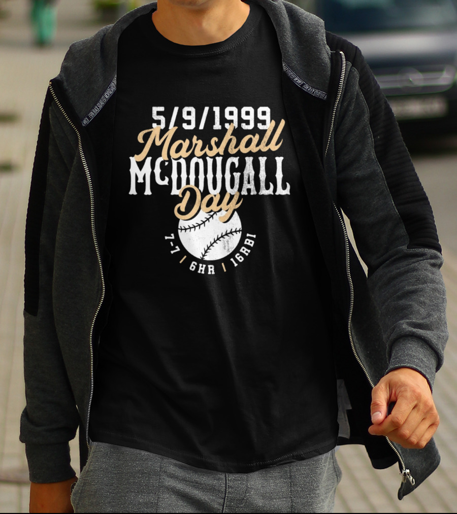 5 9 1999 Marshall McDougall Day Baseball 7 7 6HR 16RBI T-Shirt