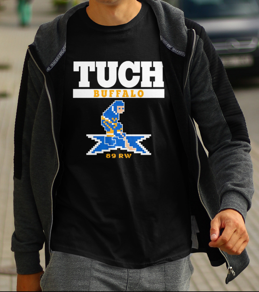 Tuch Buffalo Sabres 89 RW Classic Pixel Hockey T-Shirt