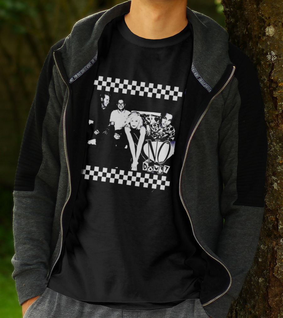 No Doubt Band Gwen Stefani Tony Kanal Eric Stefani Checkered T-Shirt