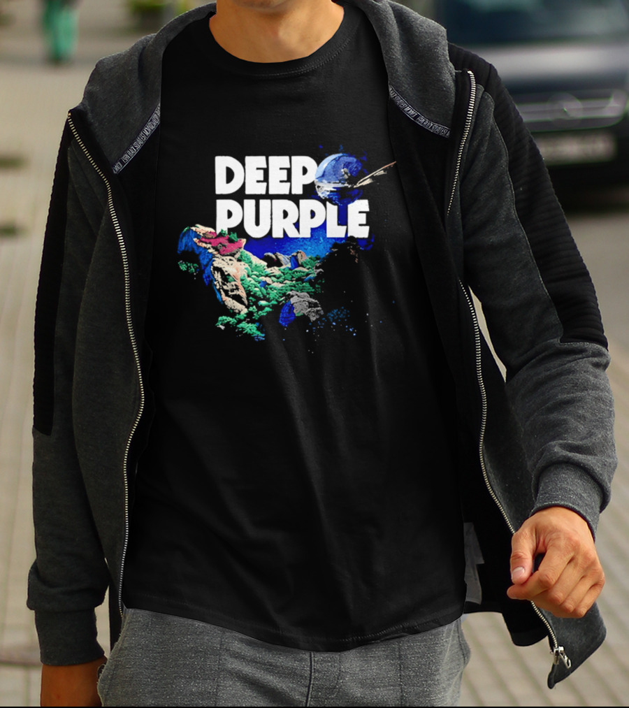 Deep Purple Colorful Splatters And Paint Brush Strokes T-Shirt