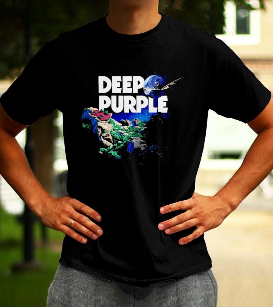 Deep Purple Colorful Splatters And Paint Brush Strokes T-Shirt