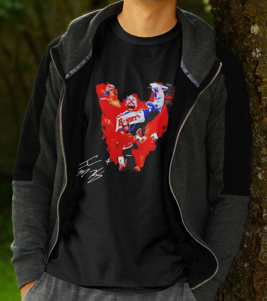 Ian MacKay Bandits Lacrosse Legend Signed Color Burst Collage T-Shirt