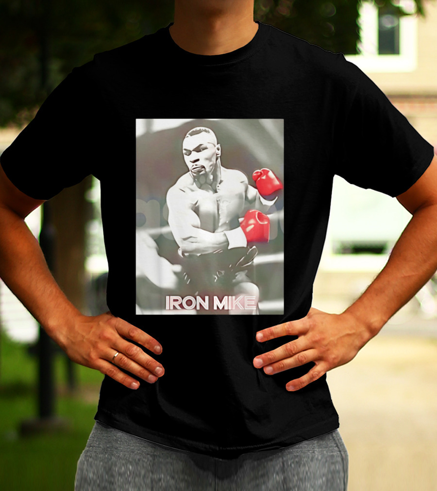 Boxing Legend Iron Mike Tyson Vintage Style Red Gloves T-Shirt