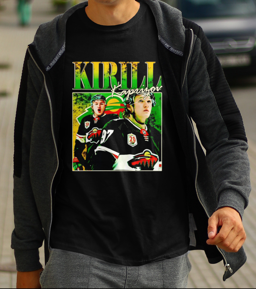 Kirill Kaprizov Minnesota Wild NHL Hockey Player With 20th Anniversary T-Shirt
