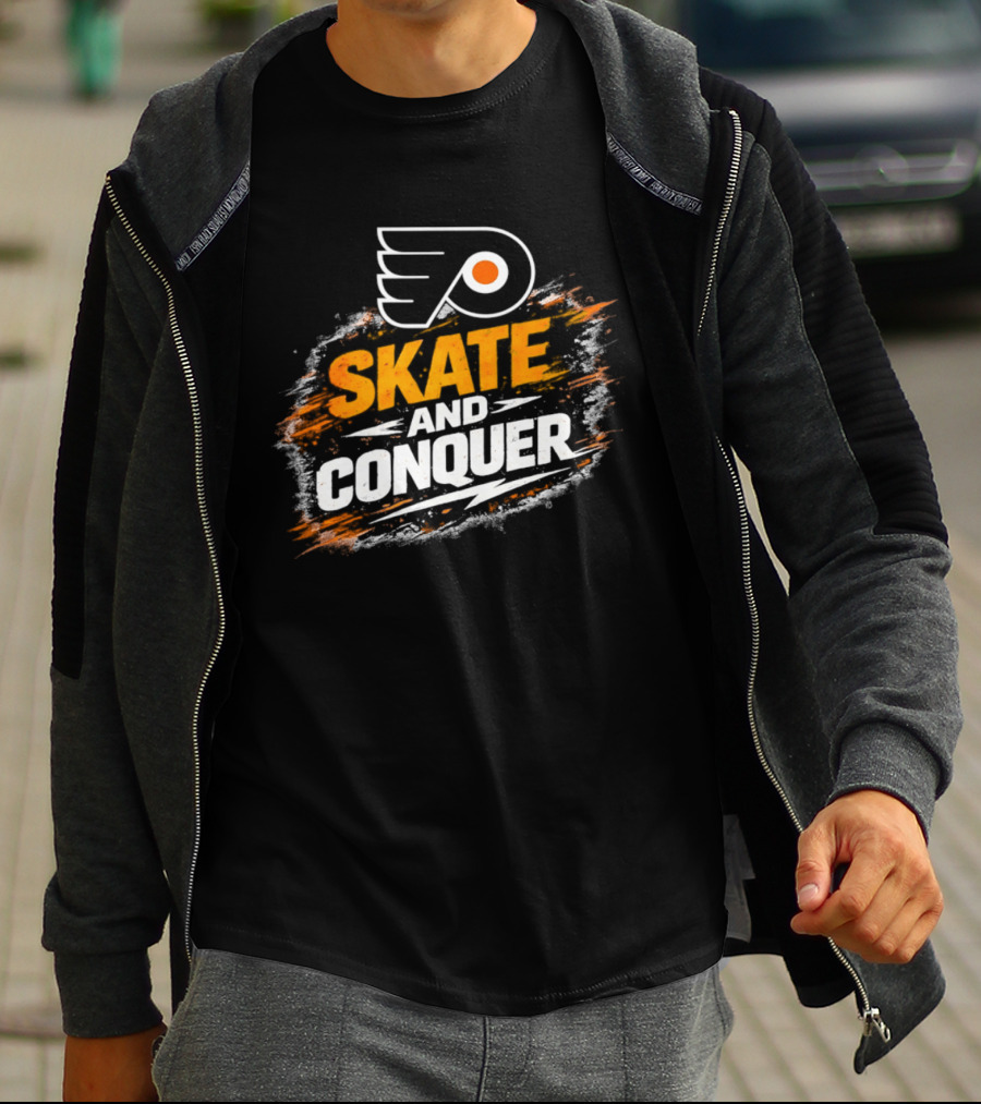 Philadelphia Flyers Skate And Conquer NHL T-Shirt