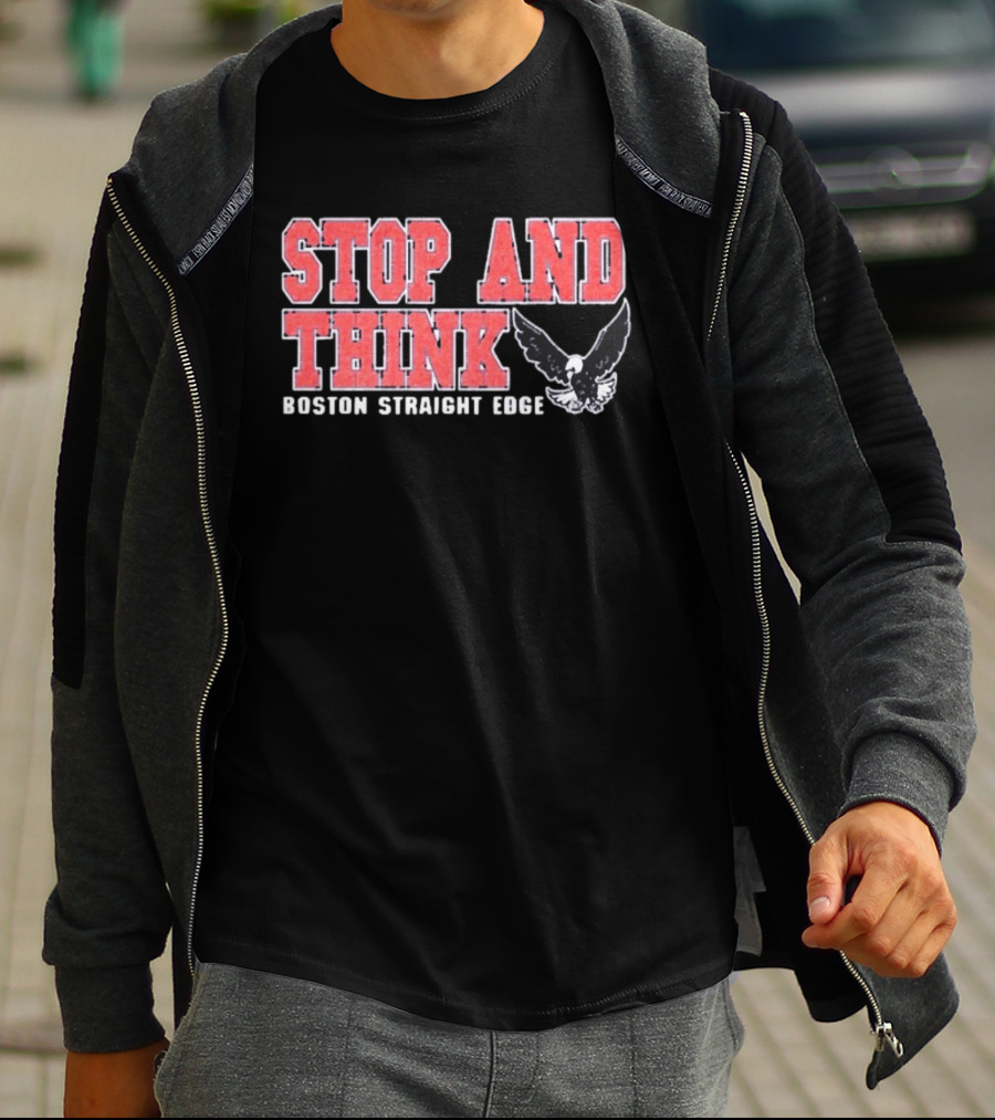 Stop And Think Boston Straight Edge Bold Eagle T-Shirt