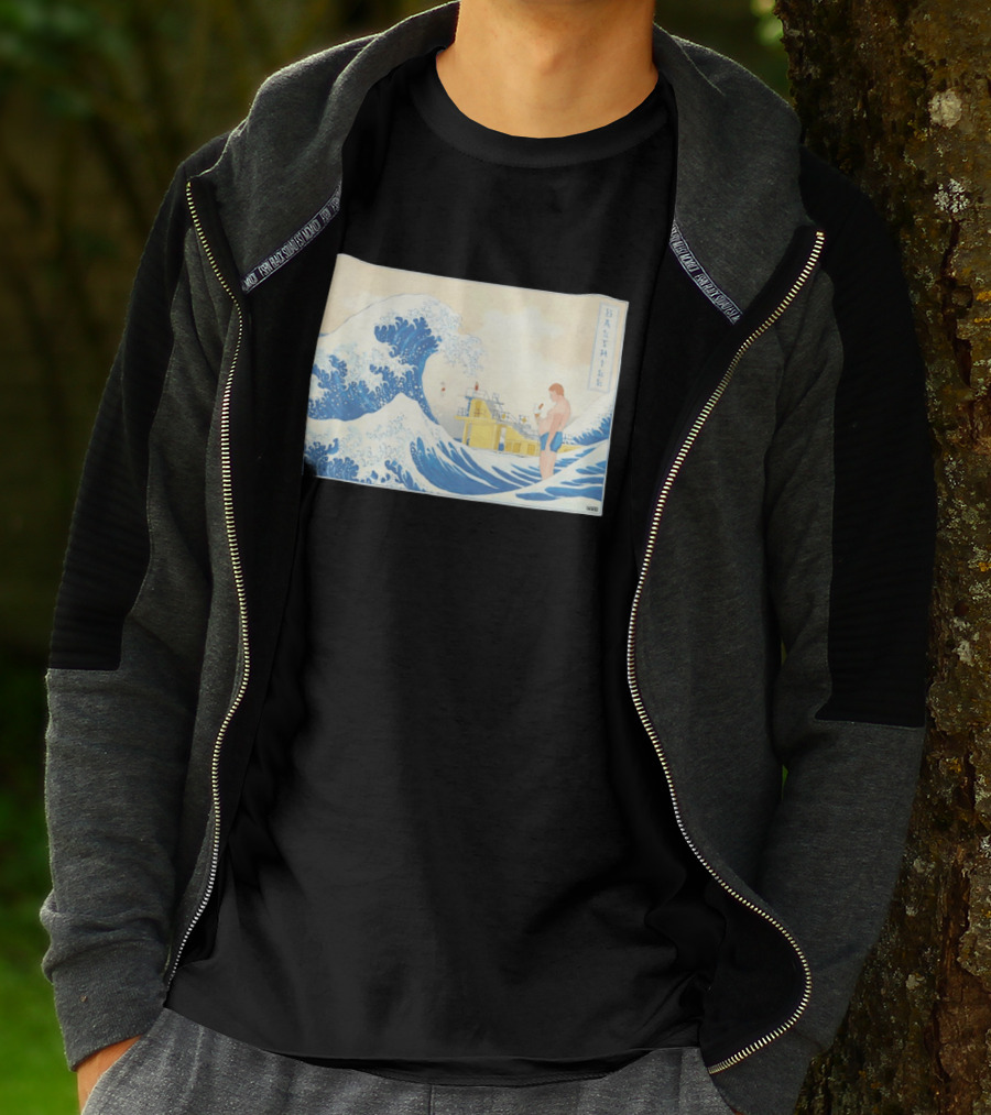 The Great Wave Salthill Swimmer And Diving Board Scene T-Shirt