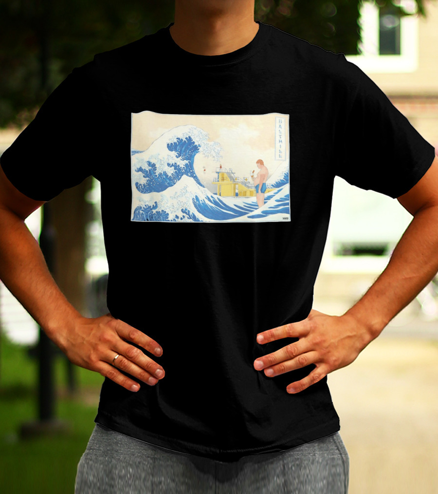 The Great Wave Salthill Swimmer And Diving Board Scene T-Shirt