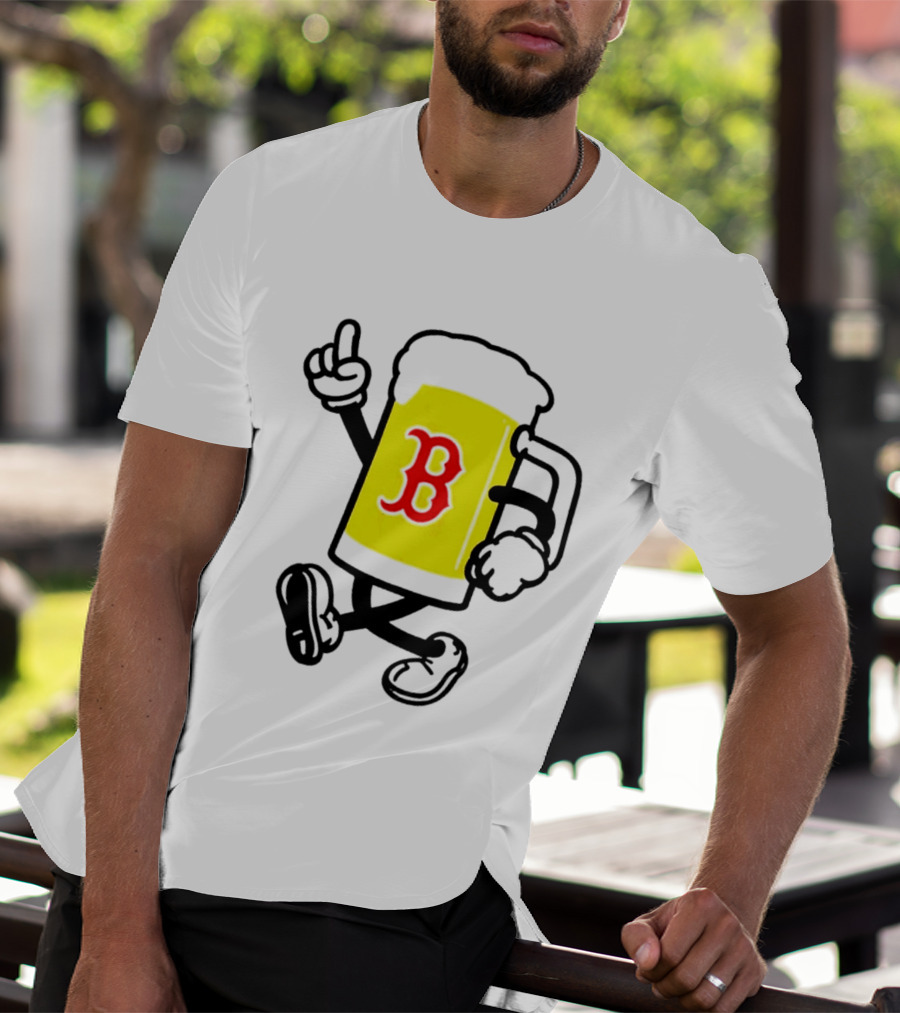 2026 Red Sox Beer With Walking Foam And Red B T-Shirt