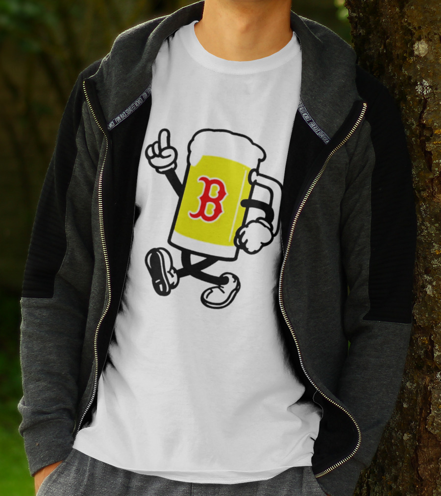 2026 Red Sox Beer With Walking Foam And Red B T-Shirt