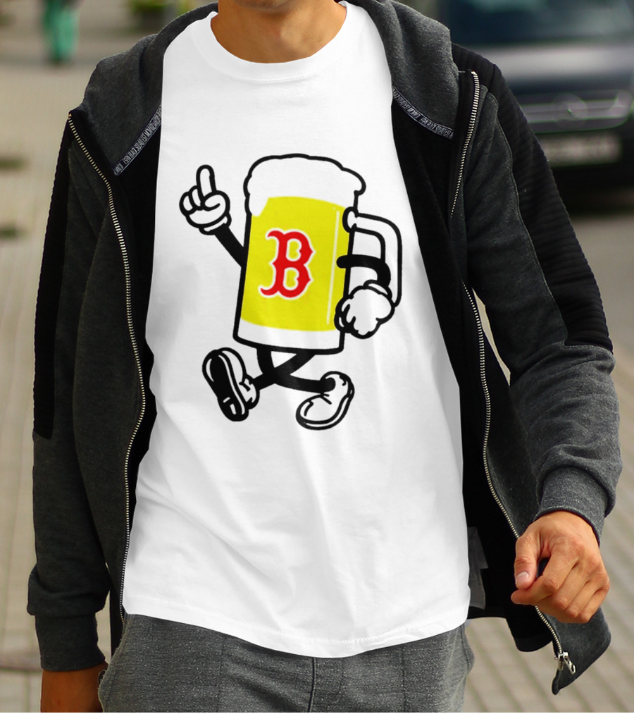 2026 Red Sox Beer With Walking Foam And Red B T-Shirt
