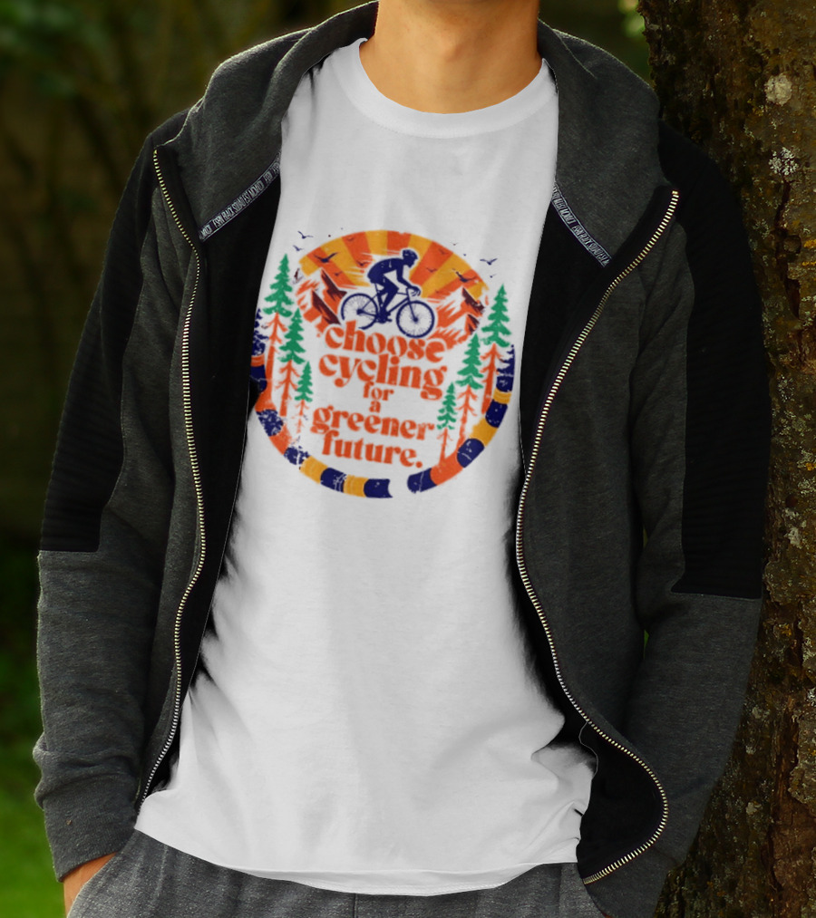 Bicycle Day Unique Choose Cycling For A Greener Future Vibrant Nature T-Shirt