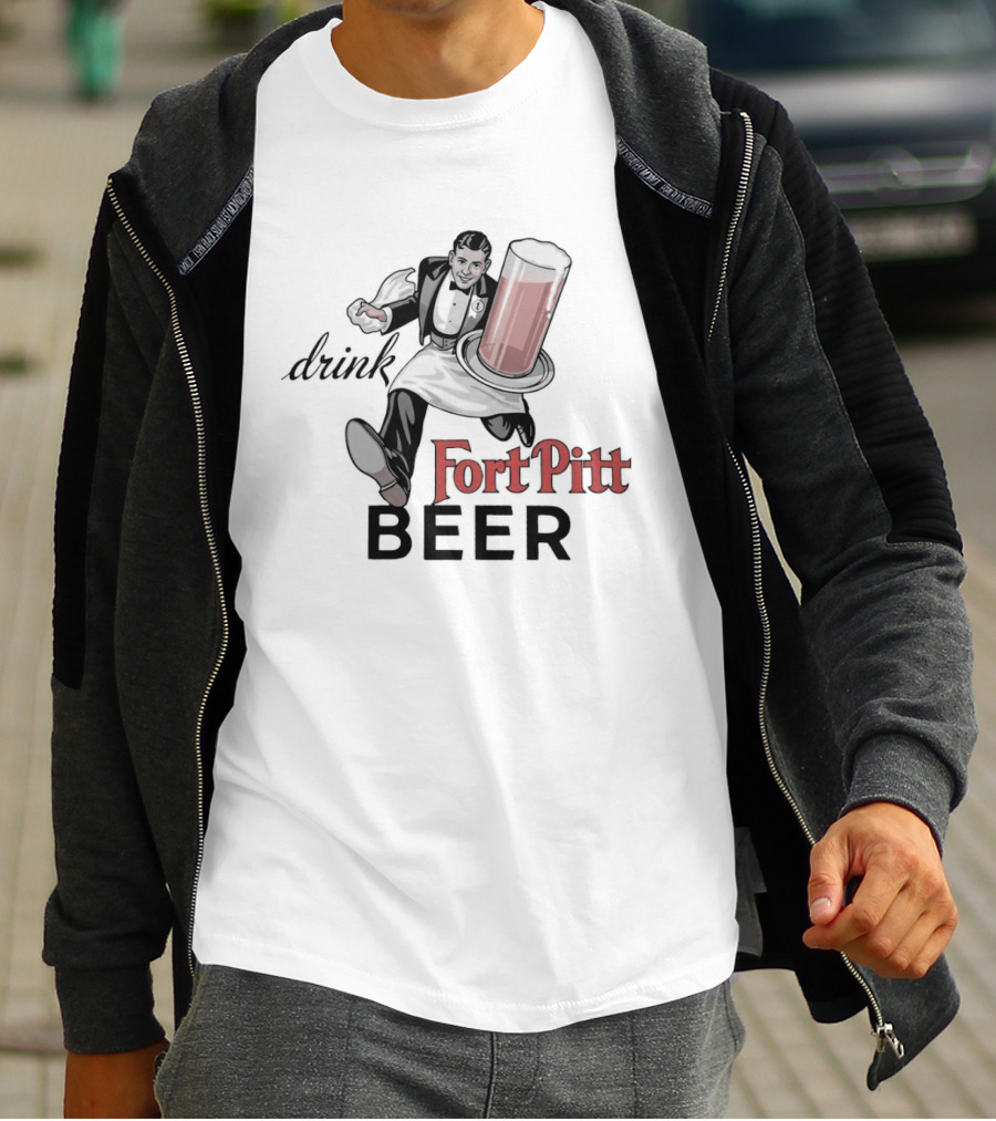 Drink Fort Pitt Beer Man Carrying Full T-Shirt