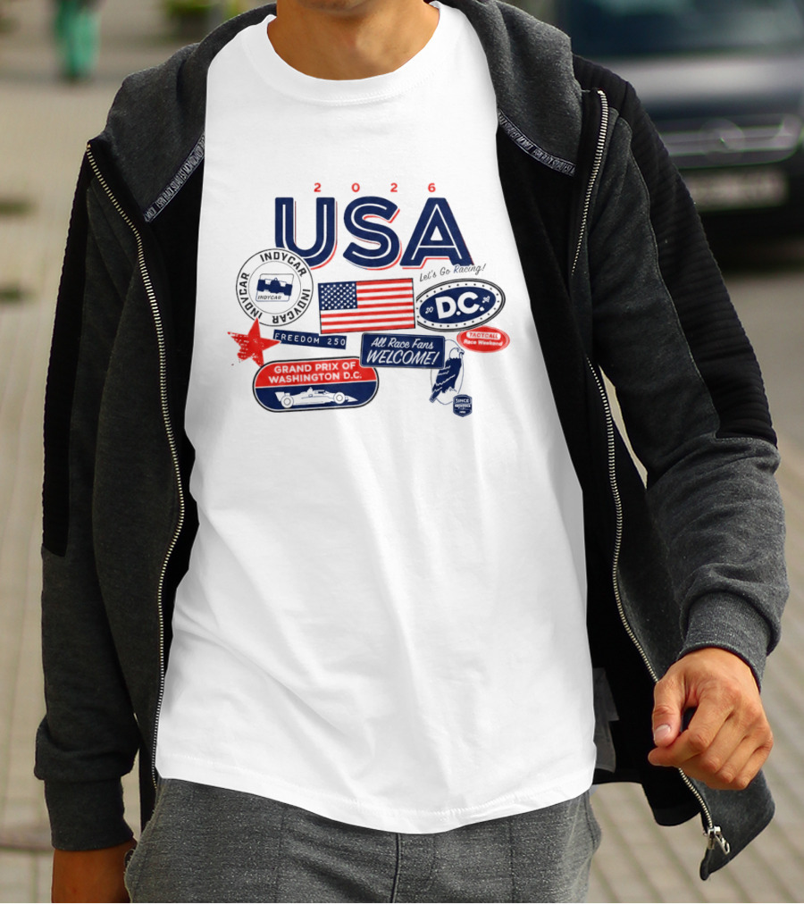 USA 2026 Indycar DC Let's Go Racing Freedom 250 Grand Prix T-Shirt