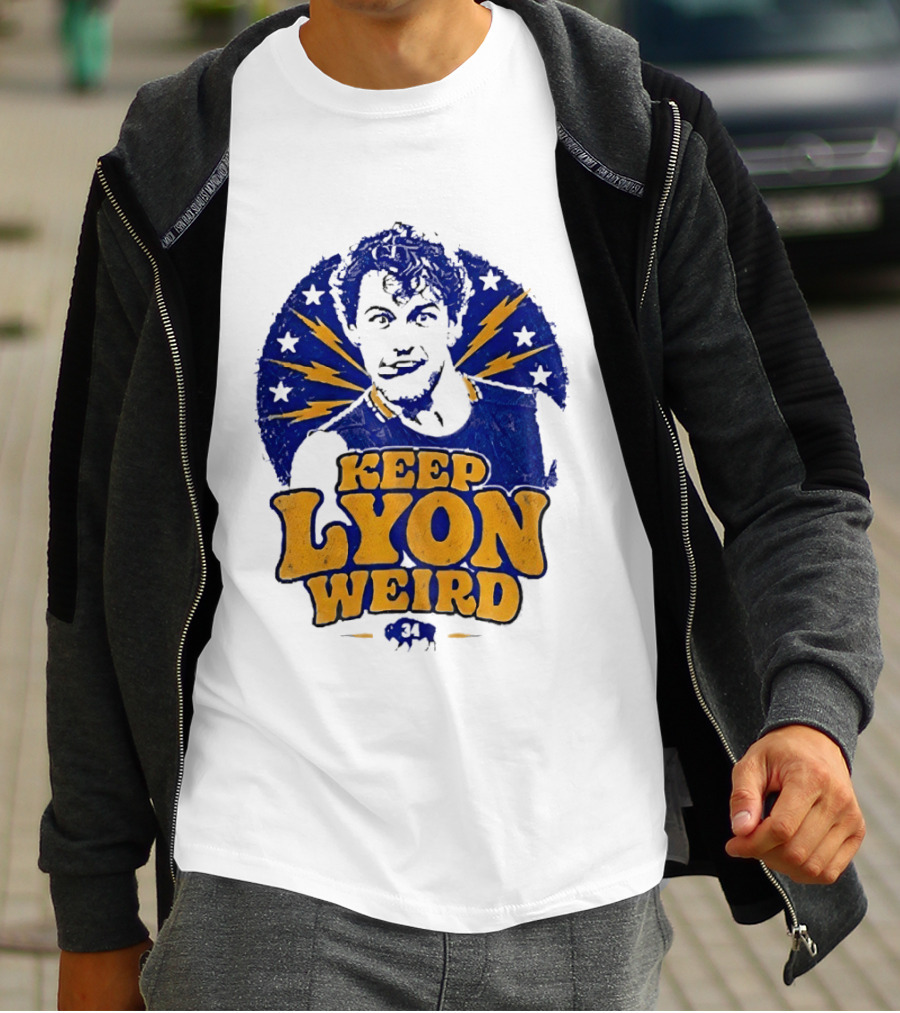 Keep Lyon Weird Hockey Player 34 Buffalo Sabres Lightning Stars T-Shirt