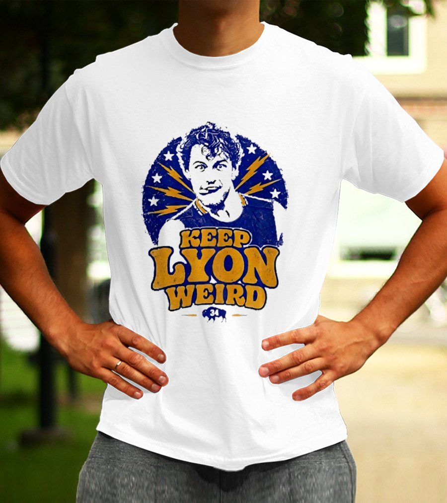 Keep Lyon Weird Hockey Player 34 Buffalo Sabres Lightning Stars T-Shirt