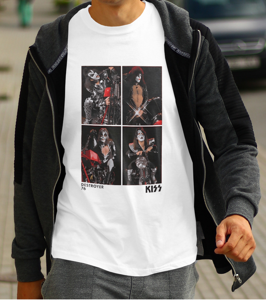 KISS Destroyer 76 Band Members On Motorcycles T-Shirt