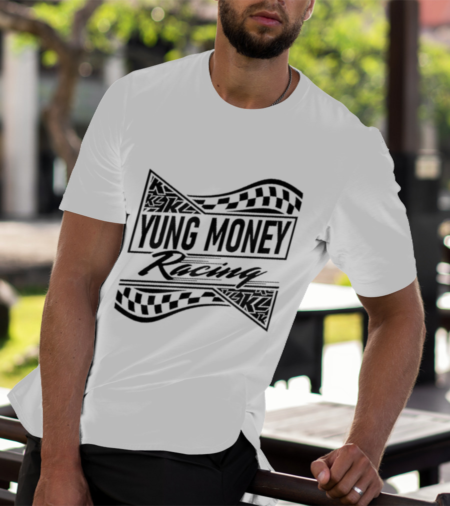 Yung Money Racing Checkered Flag Kyle Larson T-Shirt