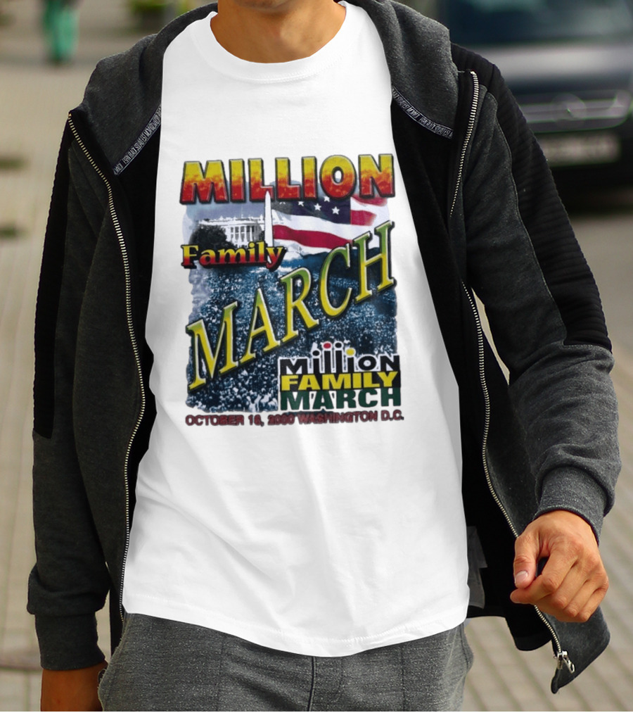 Million Family March October 16 2000 Washington D.C. White House American Flag T-Shirt