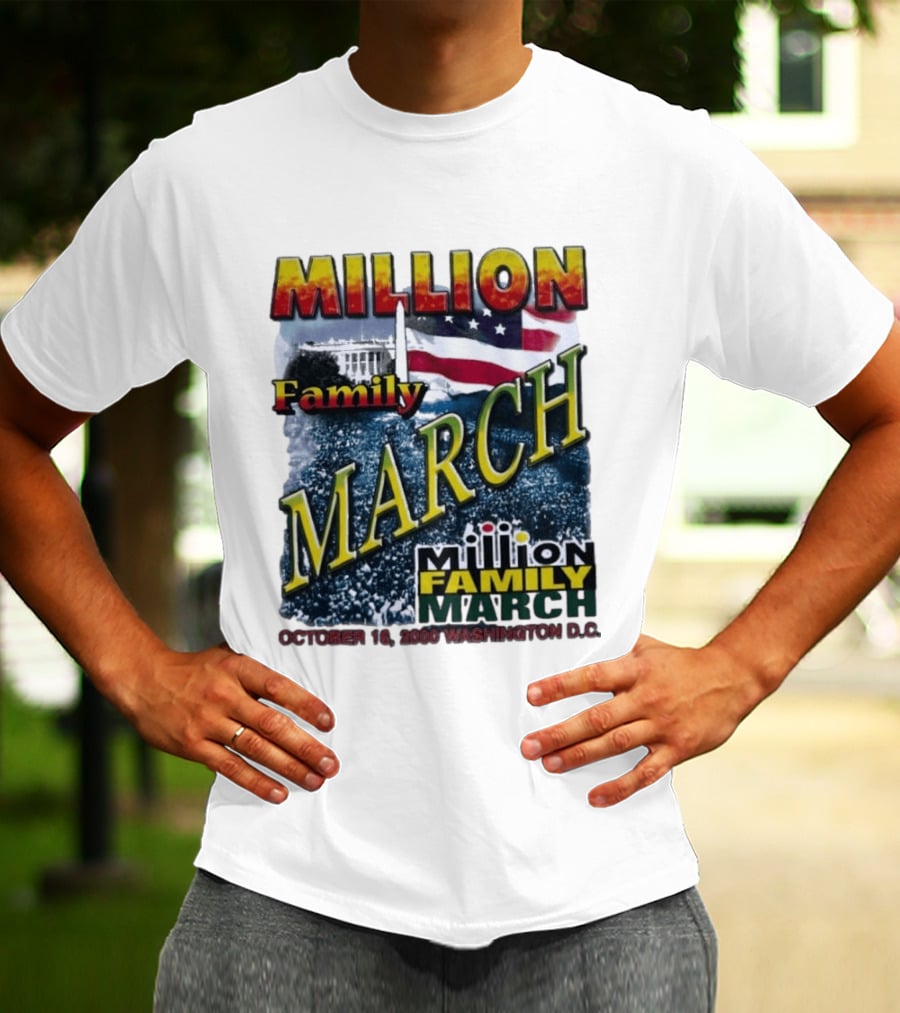 Million Family March October 16 2000 Washington D.C. White House American Flag T-Shirt