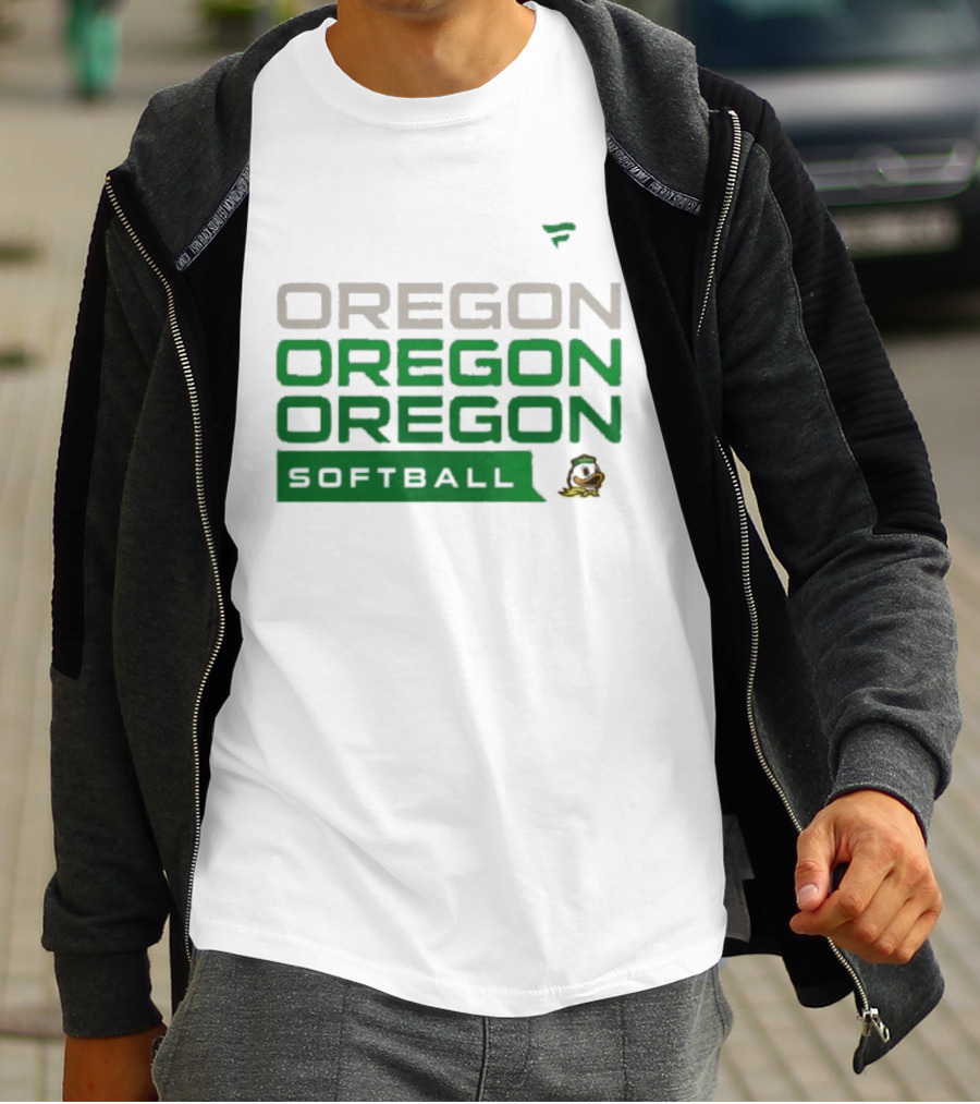 Oregon Ducks Softball Triple Oregon Text Tri Blend T-Shirt