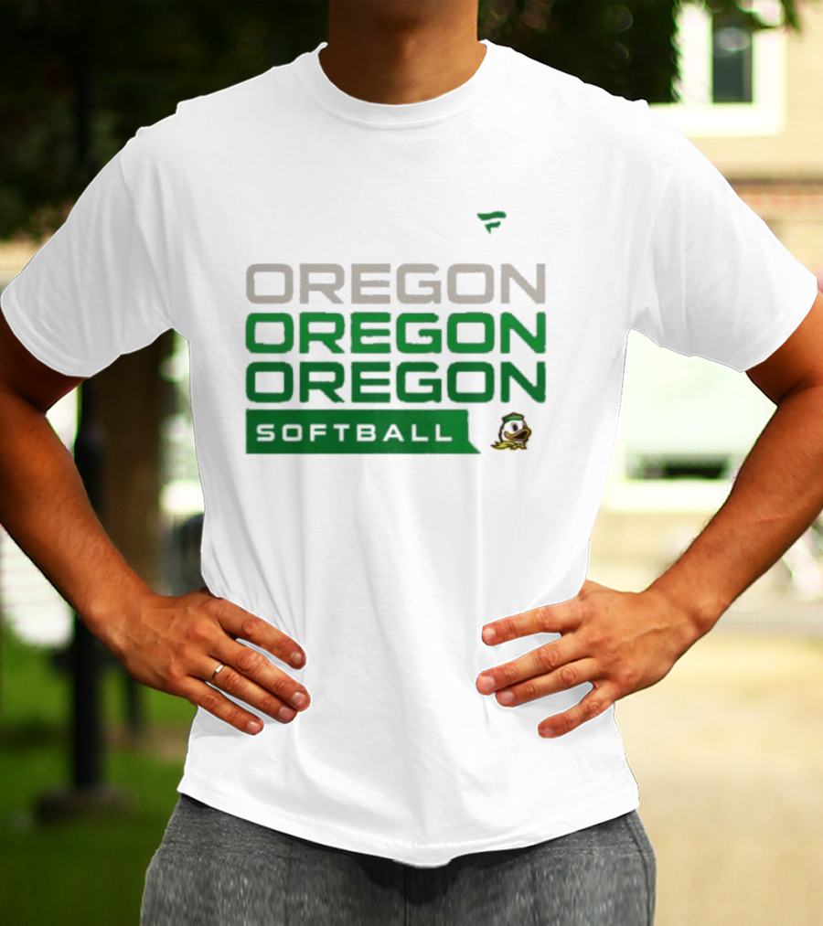 Oregon Ducks Softball Triple Oregon Text Tri Blend T-Shirt