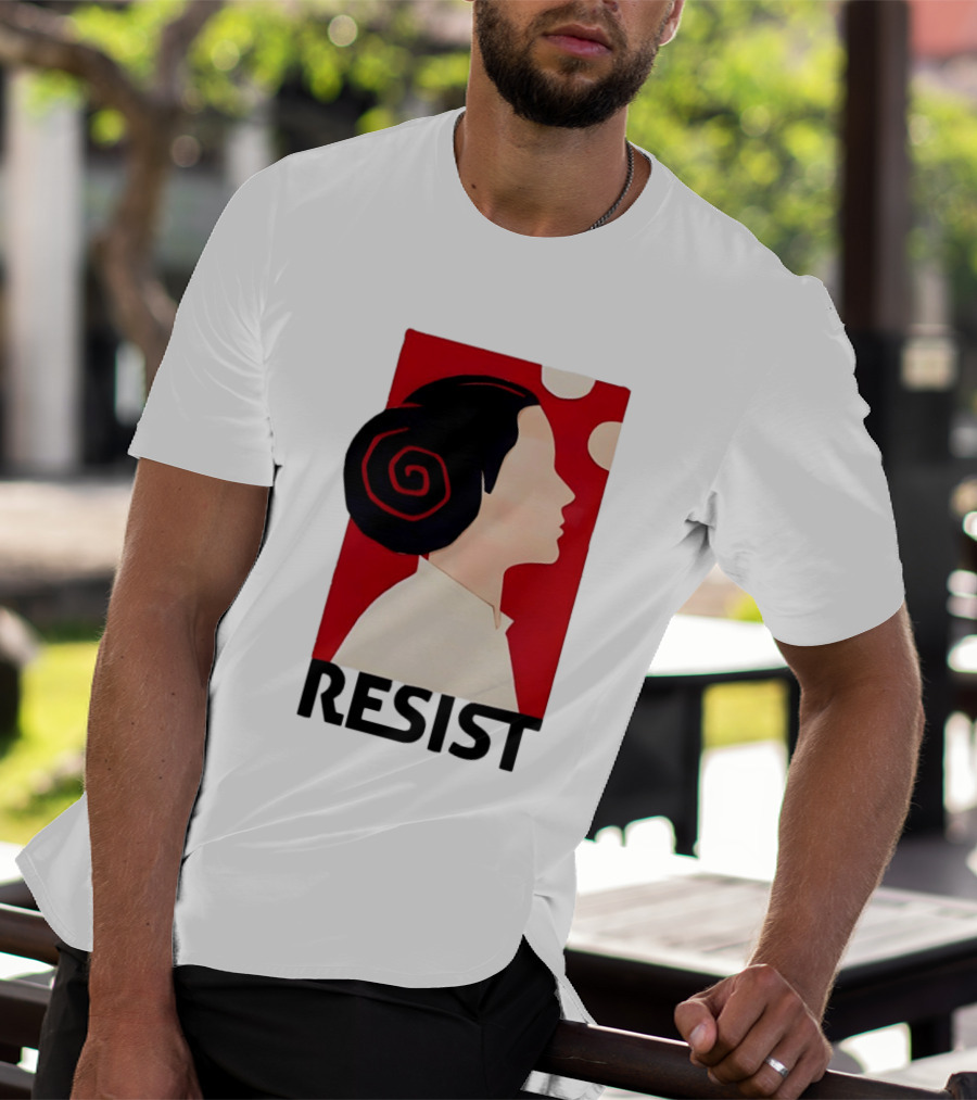 Princess Leia Resist Style Icon With Red And White T-Shirt