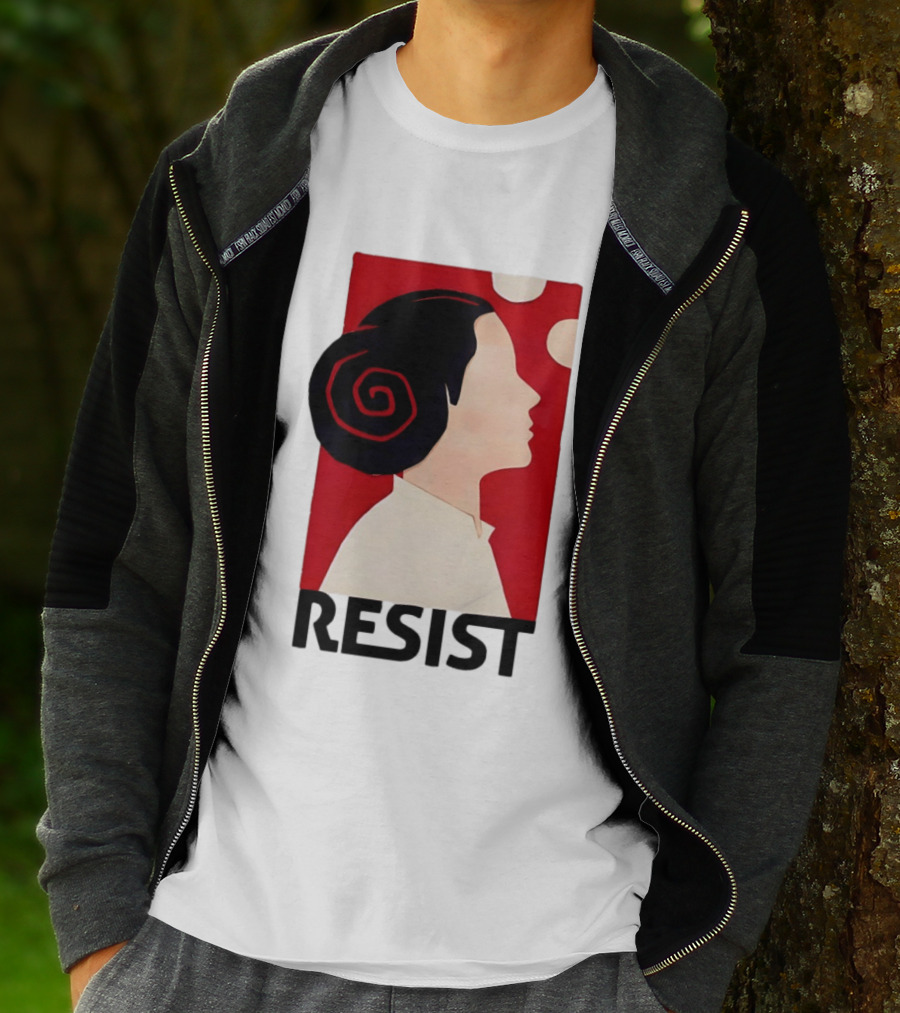 Princess Leia Resist Style Icon With Red And White T-Shirt