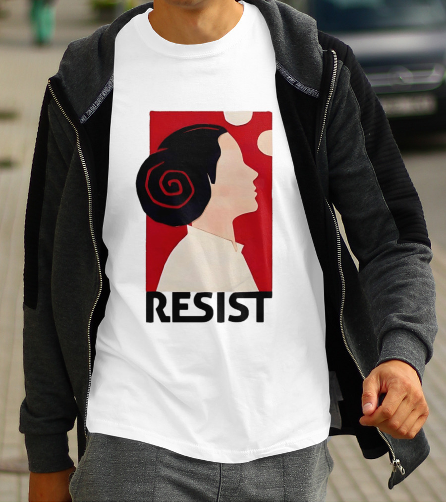 Princess Leia Resist Style Icon With Red And White T-Shirt
