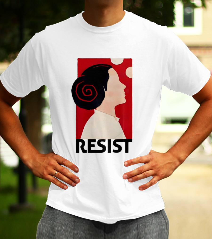 Princess Leia Resist Style Icon With Red And White T-Shirt