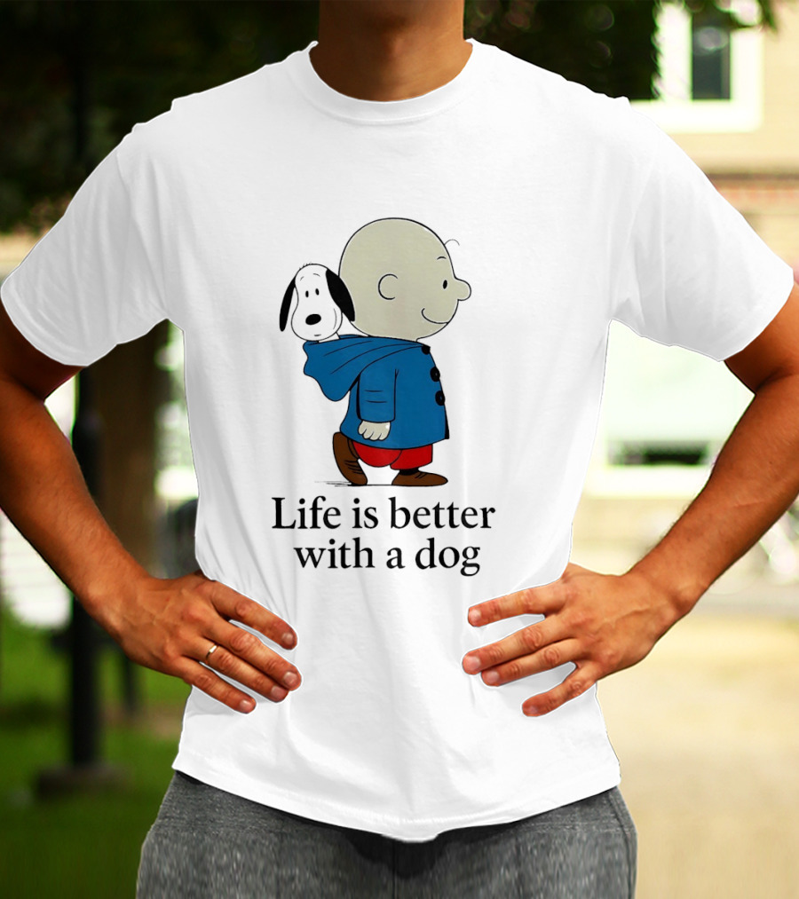 Snoopy And Charlie Brown Life Is Better With A Dog T-Shirt
