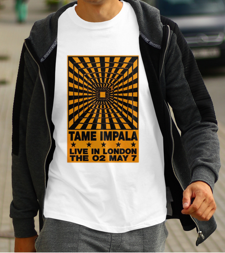 Tame Impala Live In London The O2 May 7 Optical Illusion Concert T-Shirt