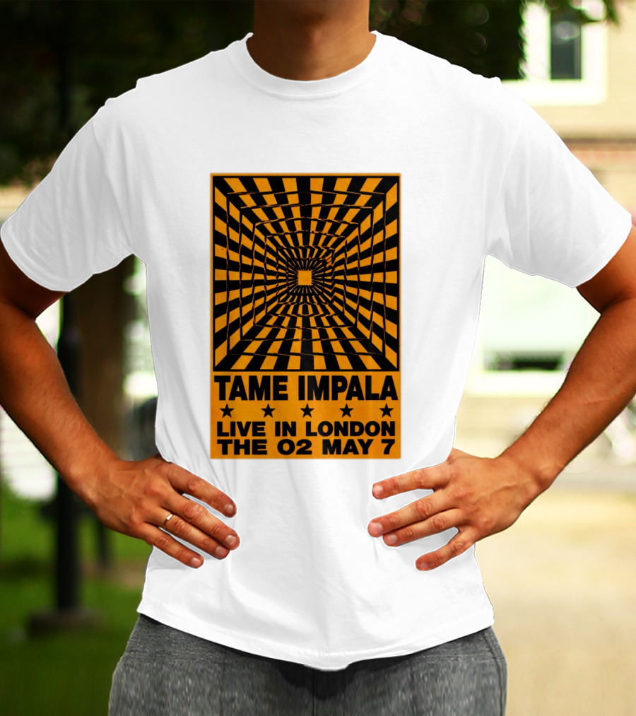 Tame Impala Live In London The O2 May 7 Optical Illusion Concert T-Shirt