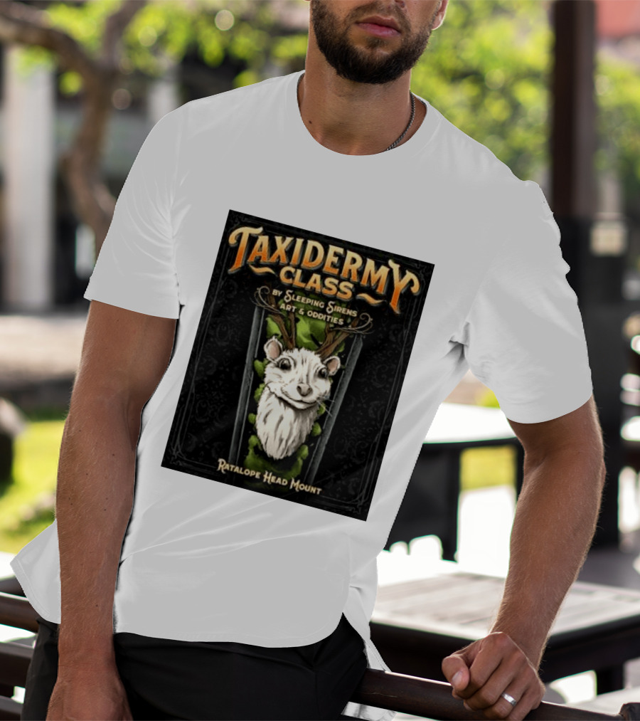 Taxidermy Class Sleeping Sirens Art Oddities Ratalope Head Mount T-Shirt