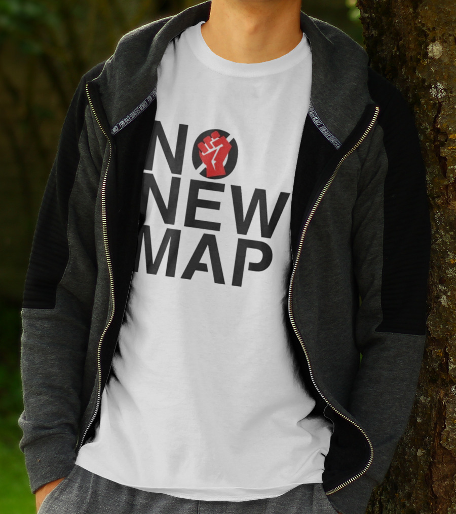 No New Map Protest Red Fist Symbol Virginia T-Shirt