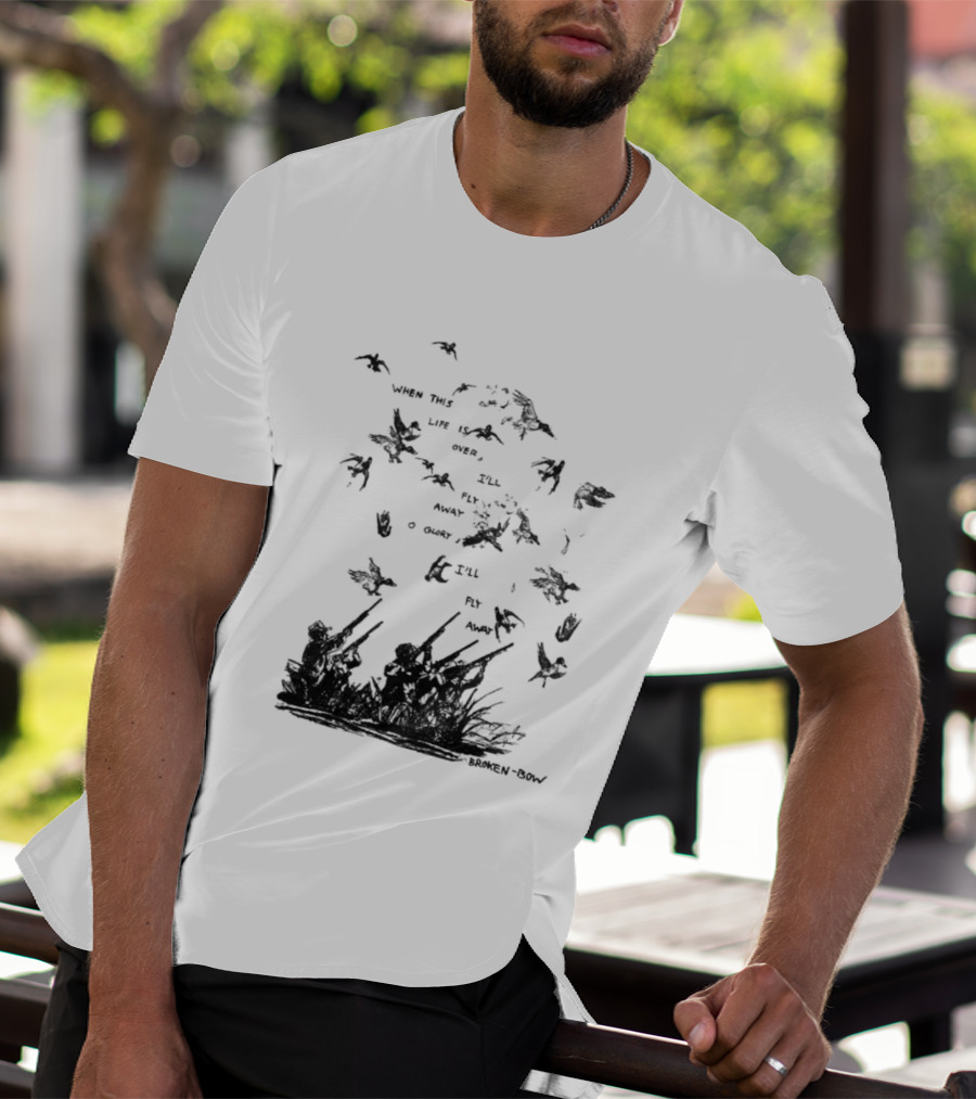 When This Life Is Over I'll Fly Away Glory Bird Silhouette Clouds T-Shirt