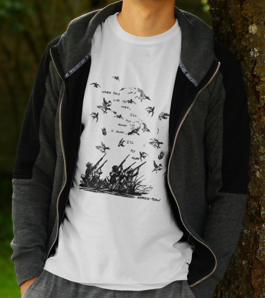 When This Life Is Over I'll Fly Away Glory Bird Silhouette Clouds T-Shirt