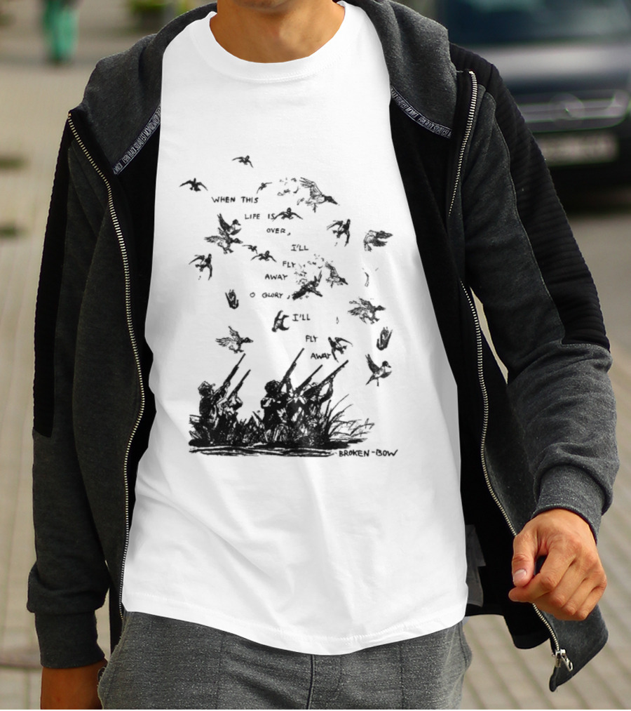 When This Life Is Over I'll Fly Away Glory Bird Silhouette Clouds T-Shirt
