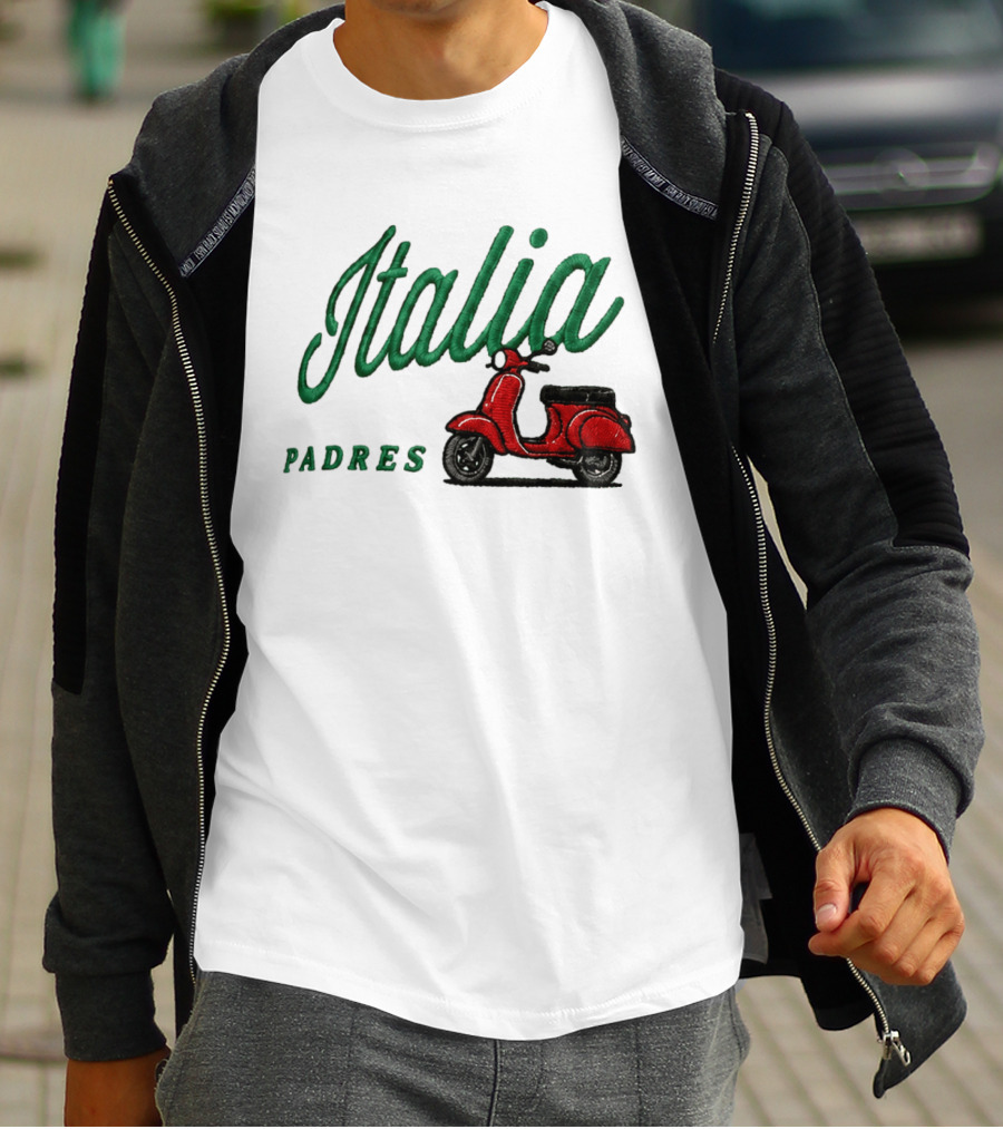 Italia Padres Red Scooter 2026 Italian Heritage Celebration Night Hat T-Shirt