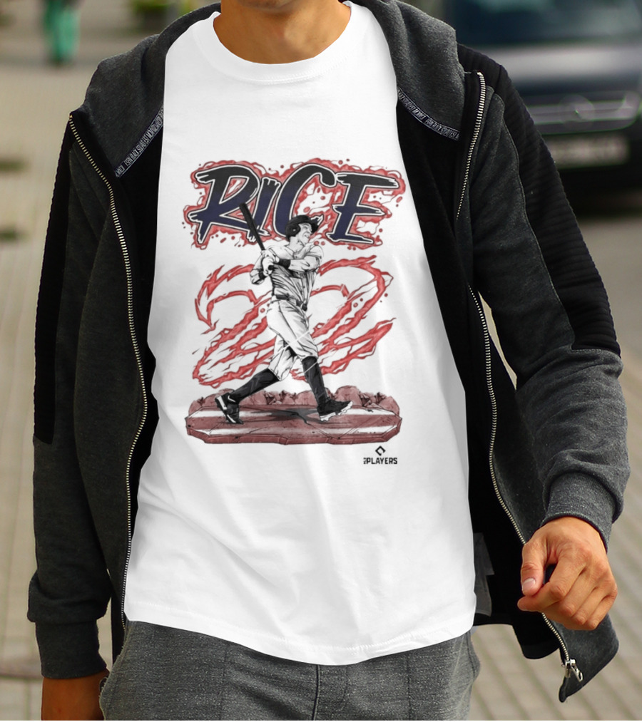 Rice 22 Power Swing Baseball Player Action T-Shirt