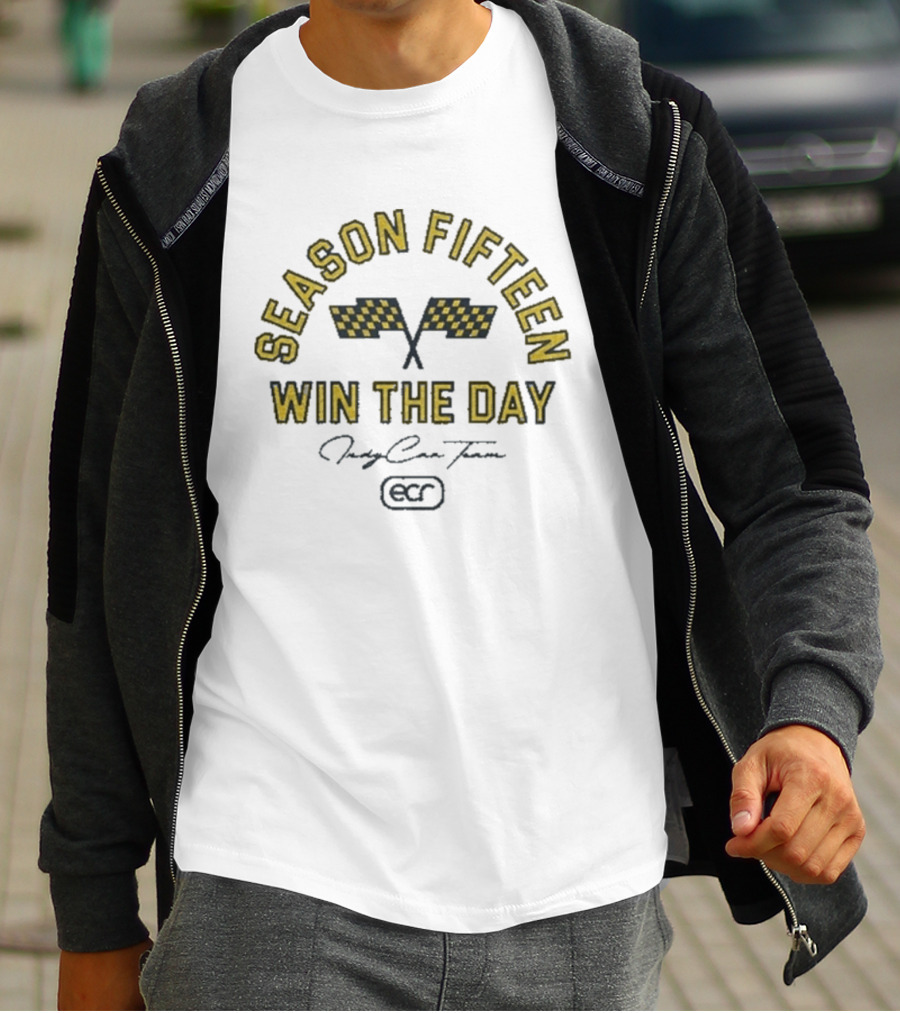 Ed Carpenter Racing ECR Season Fifteen Win The Day Racing Flags T-Shirt