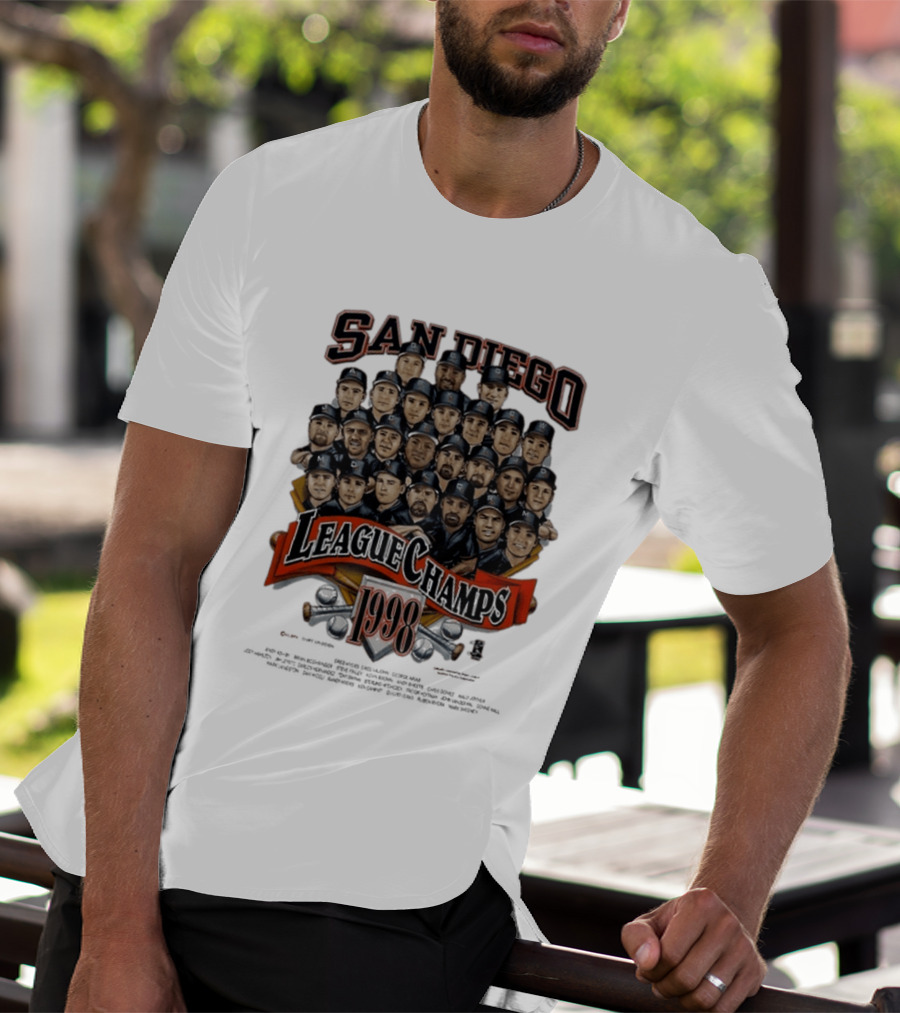 San Diego Padres 1998 League Champs Legends Team Montage T-Shirt