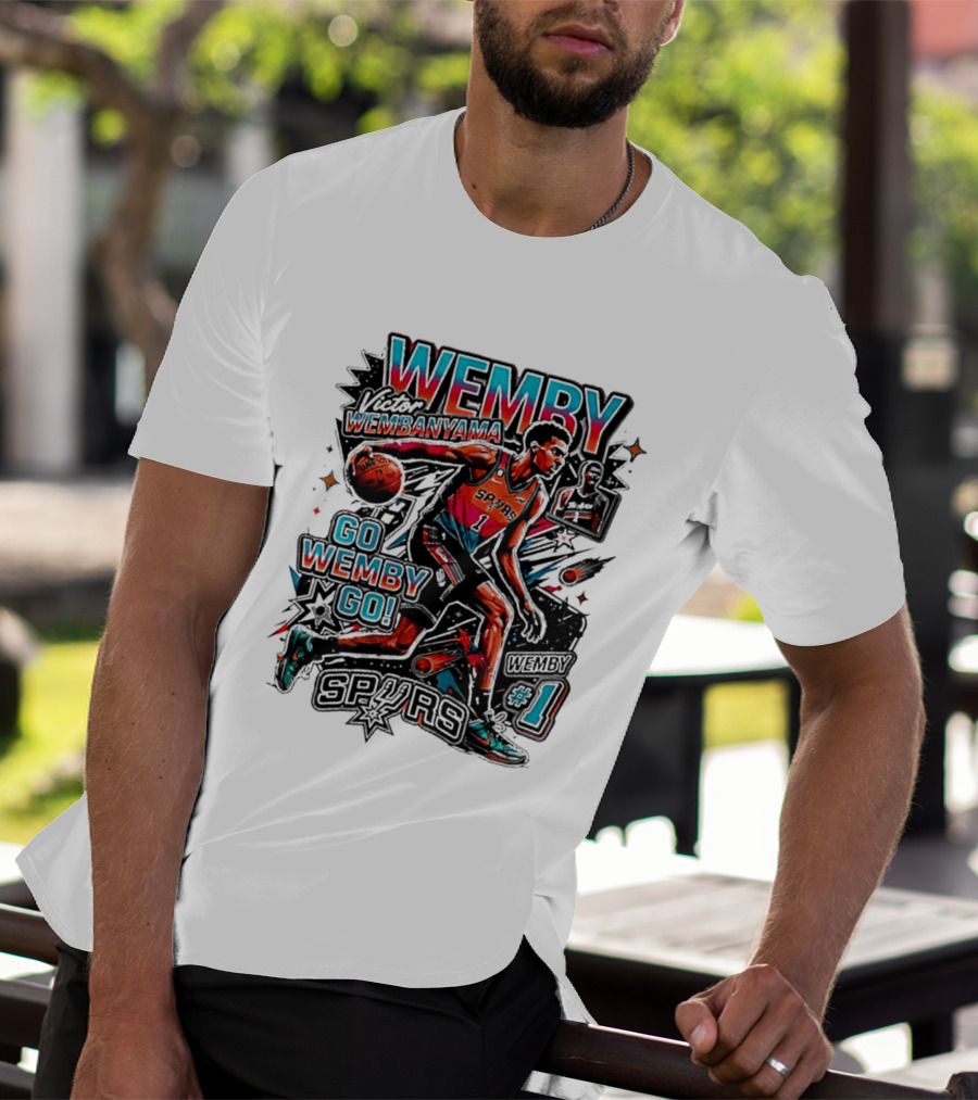 Victor Wembanyama Spurs Go Wemby Go Basketball Number 1 T-Shirt