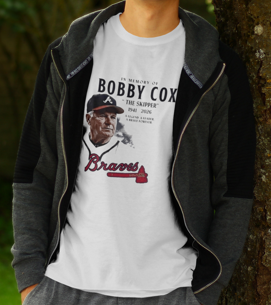 Atlanta Braves In Memory Of Bobby Cox The Skipper 1941 2026 A Legend A Leader A Brave Forever T-Shirt